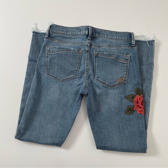 Express Ankle Legging Size Mid Rise Embroidered Roses - Picture 4 of 5